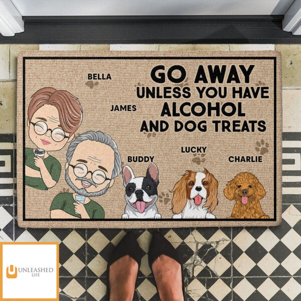Alcohol And Dog Treats – Personalized Custom Doormat