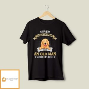 An Old Man With Dog – Personalized Custom Unisex T-Shirt