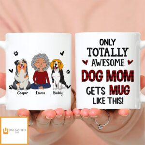 Awesome Dog Mom 1 – Personalized Custom Coffee Mug