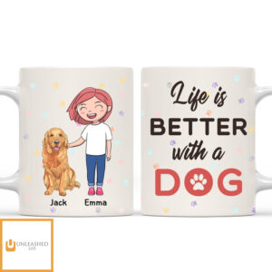 Better Life With Dog – Personalized Custom Coffee Mug