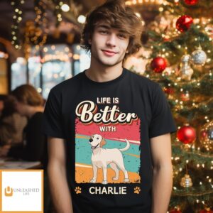 Better With Dog Retro – Personalized Custom Unisex T-Shirt