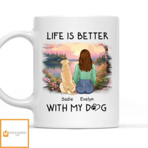 Better With Dogs – Personalized Custom Coffee Mug
