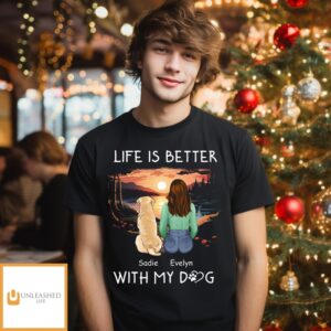 Better With Dogs – Personalized Custom Unisex T-Shirt