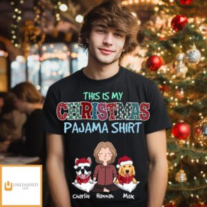 Christmas Pajama T-Shirt (Dark Ver.) – Personalized Custom Unisex T-Shirt