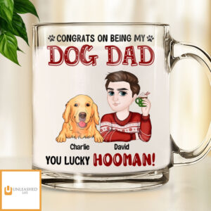 Congrats On Being My Dog Mom Dad – Personalized Custom Glass Mug
