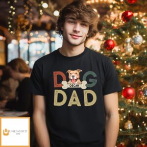 Dog Dad Retro – Personalized Custom Unisex T-Shirt
