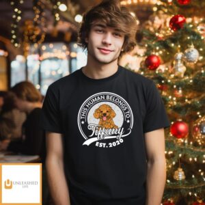 Human Belongs To Dog Couple – Personalized Custom Unisex T-shirt