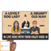 Lovely Dog Lady And Grumpy Old Man – Personalized Custom Doormat