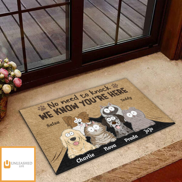 No Need To Knock We Know You Are Here – Personalized Custom Doormat