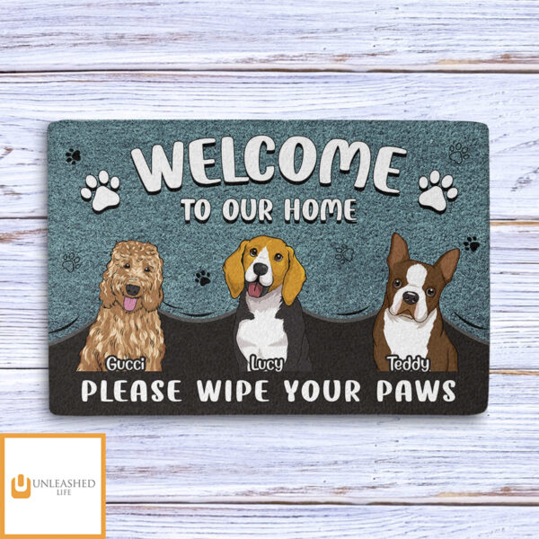 Please Wipe Your Paws – Personalized Custom Doormat